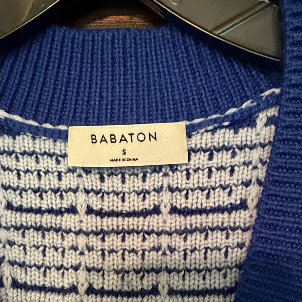 Babaton Blue and White Checkered Cardigan - Picture 2 of 5